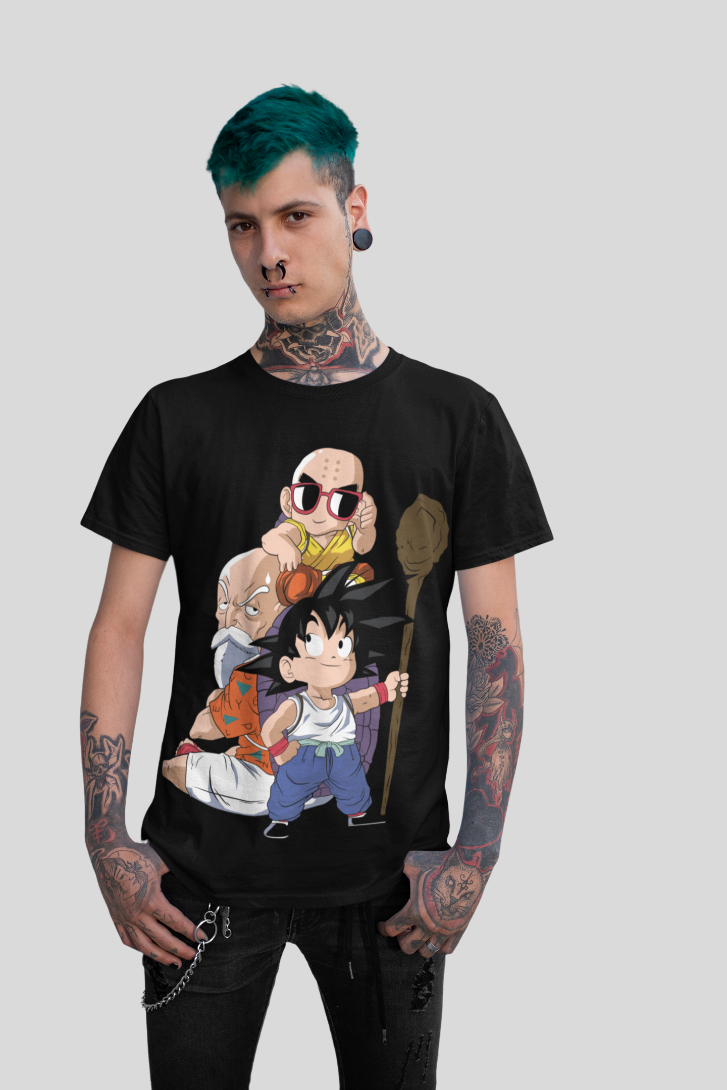 Dragon Ball Z Unisex Regular fit Tshirt, Anime Graphic T-shirt, Black, Cotton, Anime Print (DZ-48)