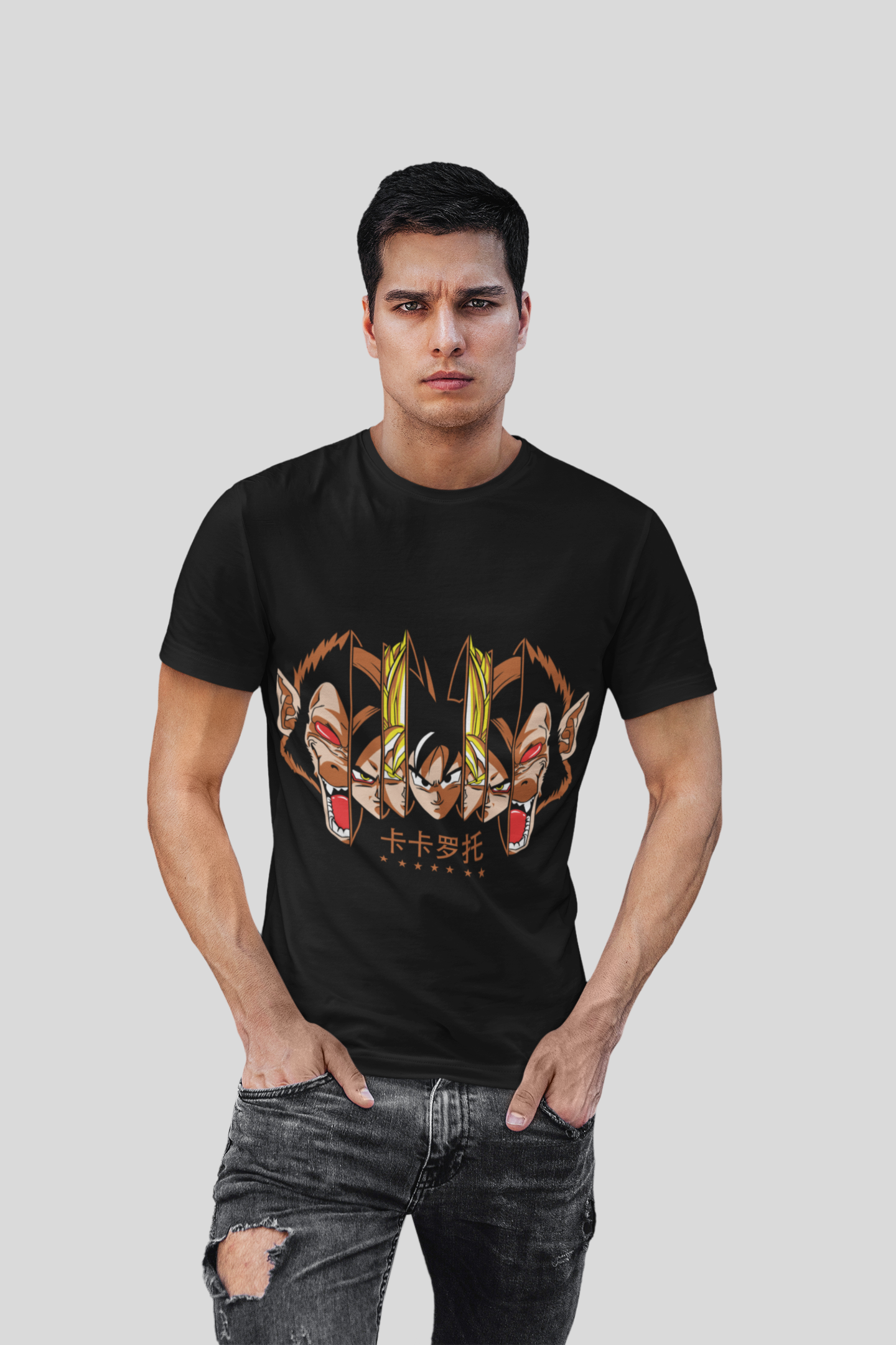 Dragon Ball Z Unisex Regular fit Tshirt, Anime Graphic T-shirt, Black, Cotton, Anime Print (DZ-34)