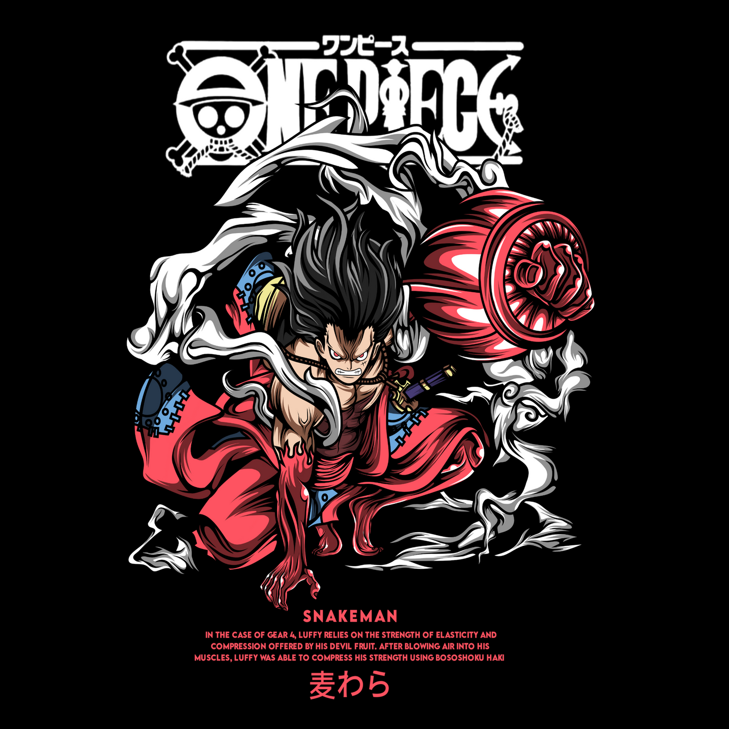 Snakeman One Piece Unisex Regular fit Tshirt, Anime Graphic T-shirt, Black, Cotton, Anime Print
