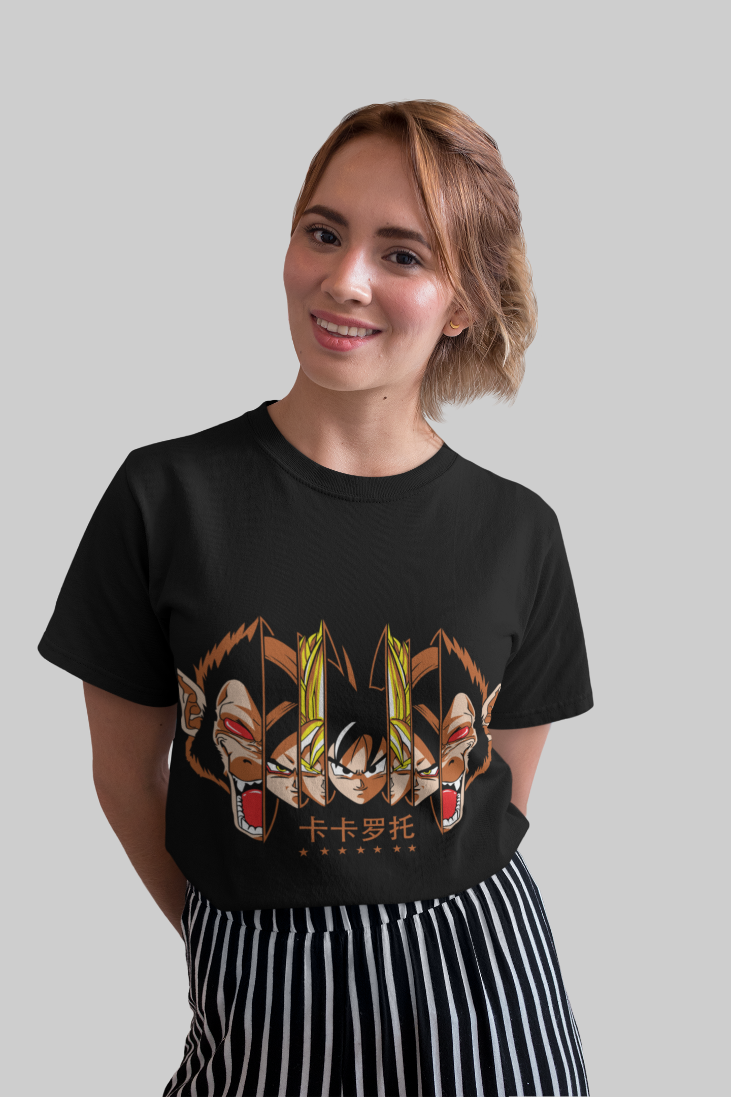 Dragon Ball Z Unisex Regular fit Tshirt, Anime Graphic T-shirt, Black, Cotton, Anime Print (DZ-34)