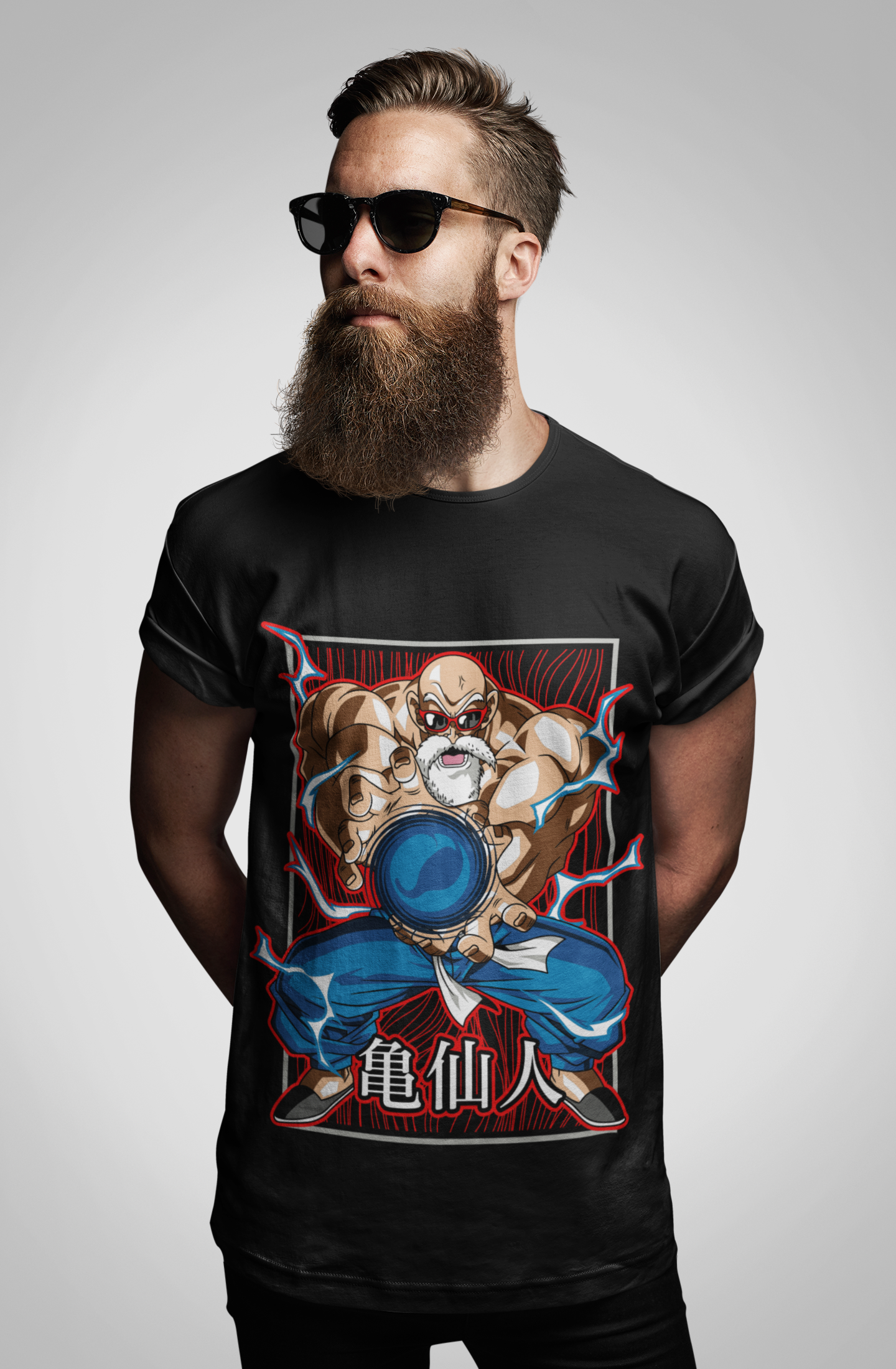 Master Roshi Dragon Ball Z Unisex Regular fit Tshirt, Anime Graphic T-shirt, Black, Cotton, Anime Print
