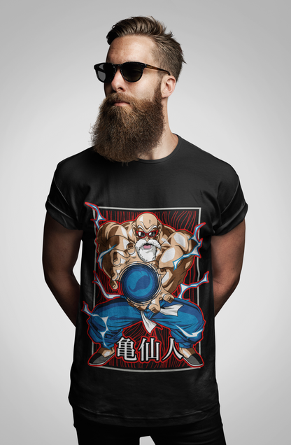 Master Roshi Dragon Ball Z Unisex Regular fit Tshirt, Anime Graphic T-shirt, Black, Cotton, Anime Print