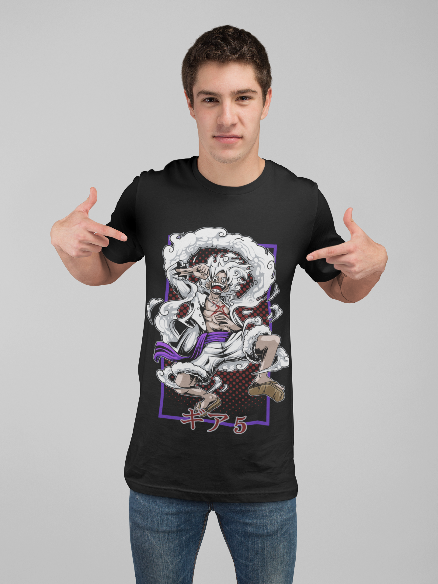 Luffy (D-4) One Piece  Unisex Regular fit Tshirt, Anime Graphic T-shirt, Black, Cotton, Anime Print