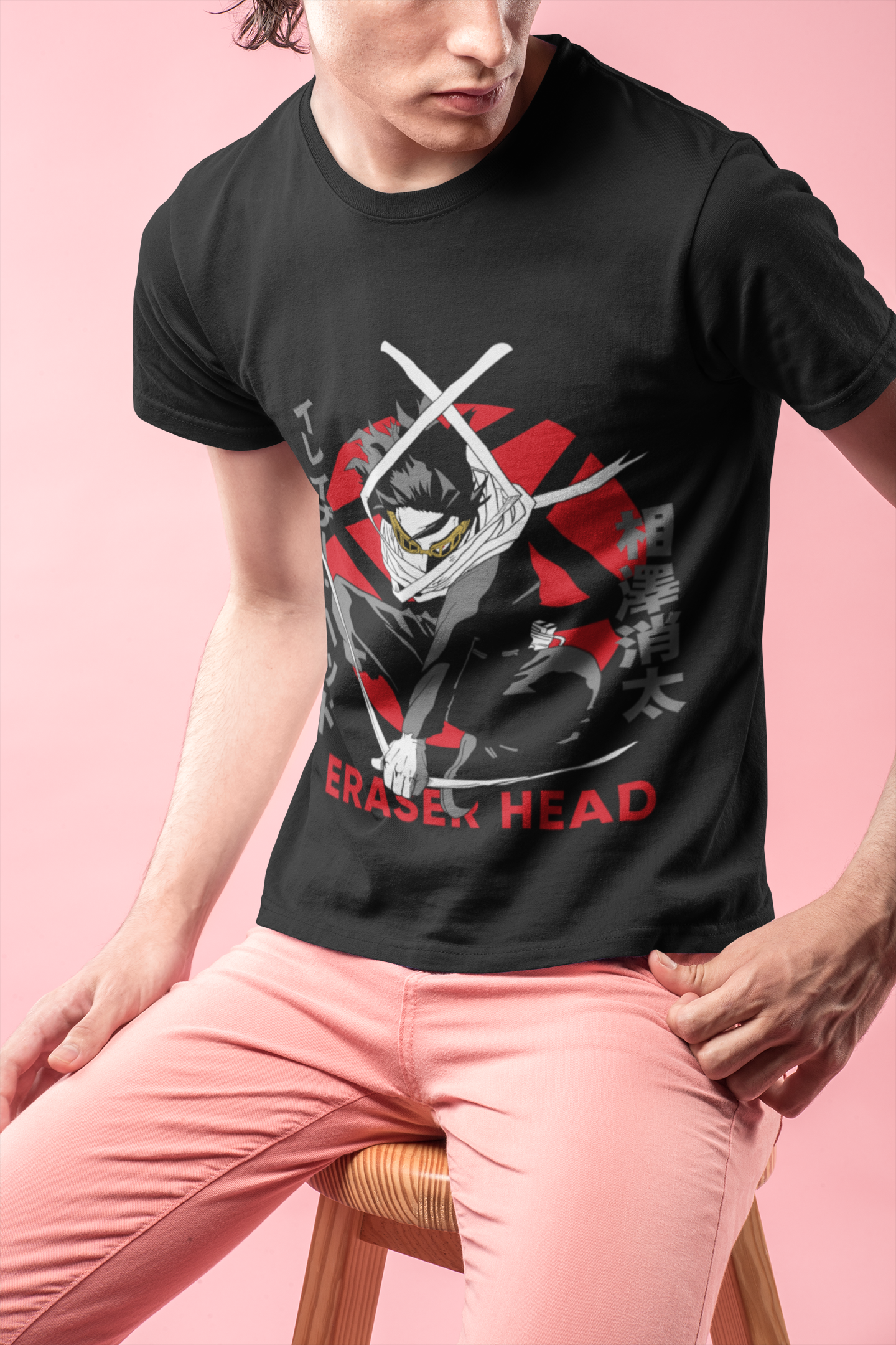Shōta Aizawa My Hero Academia Unisex Regular fit Tshirt, Anime Graphic T-shirt, Black, Cotton, Anime Print