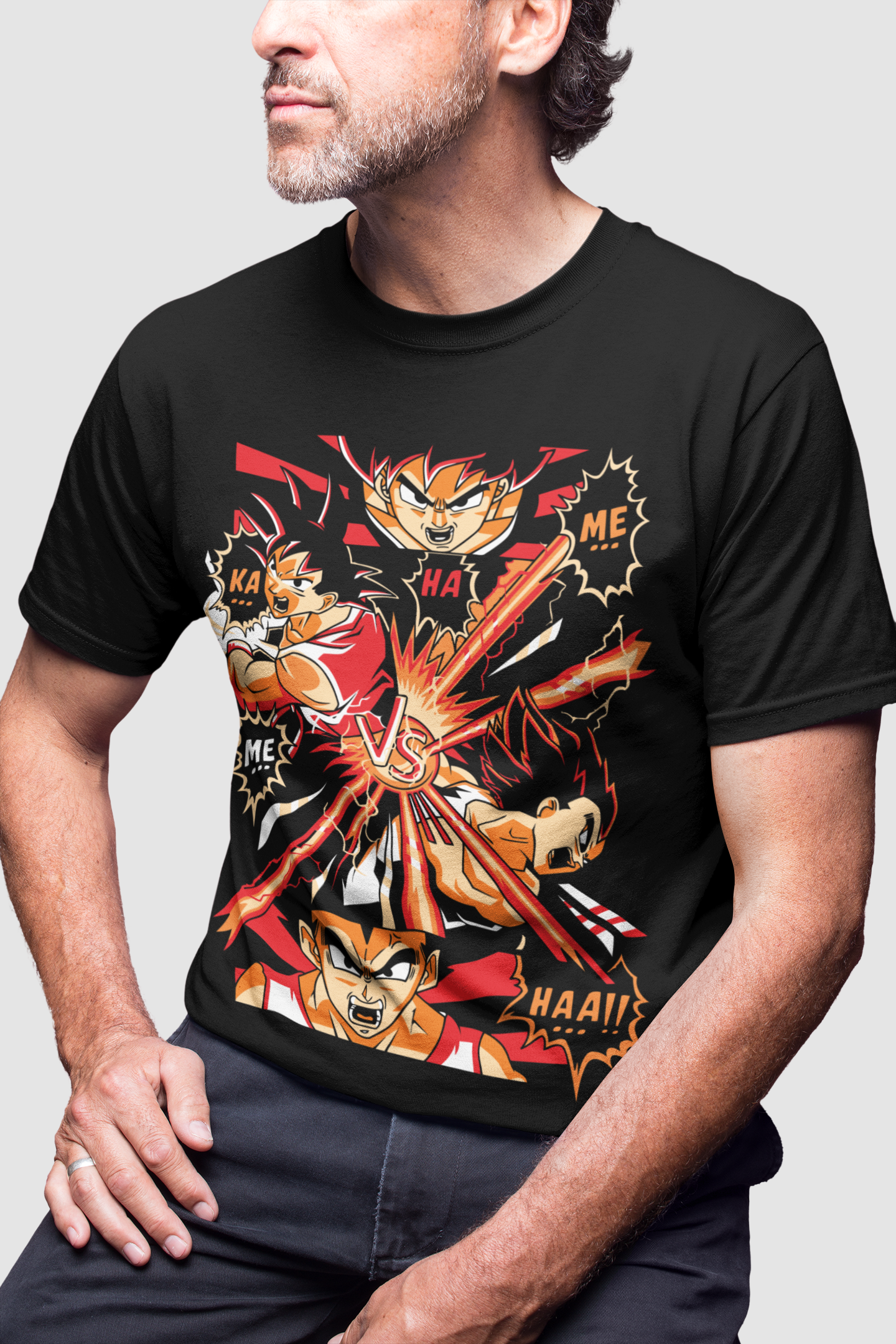 Kamehameha Dragon Ball Z Unisex Regular fit Tshirt, Anime Graphic T-shirt, Black, Cotton, Anime Print
