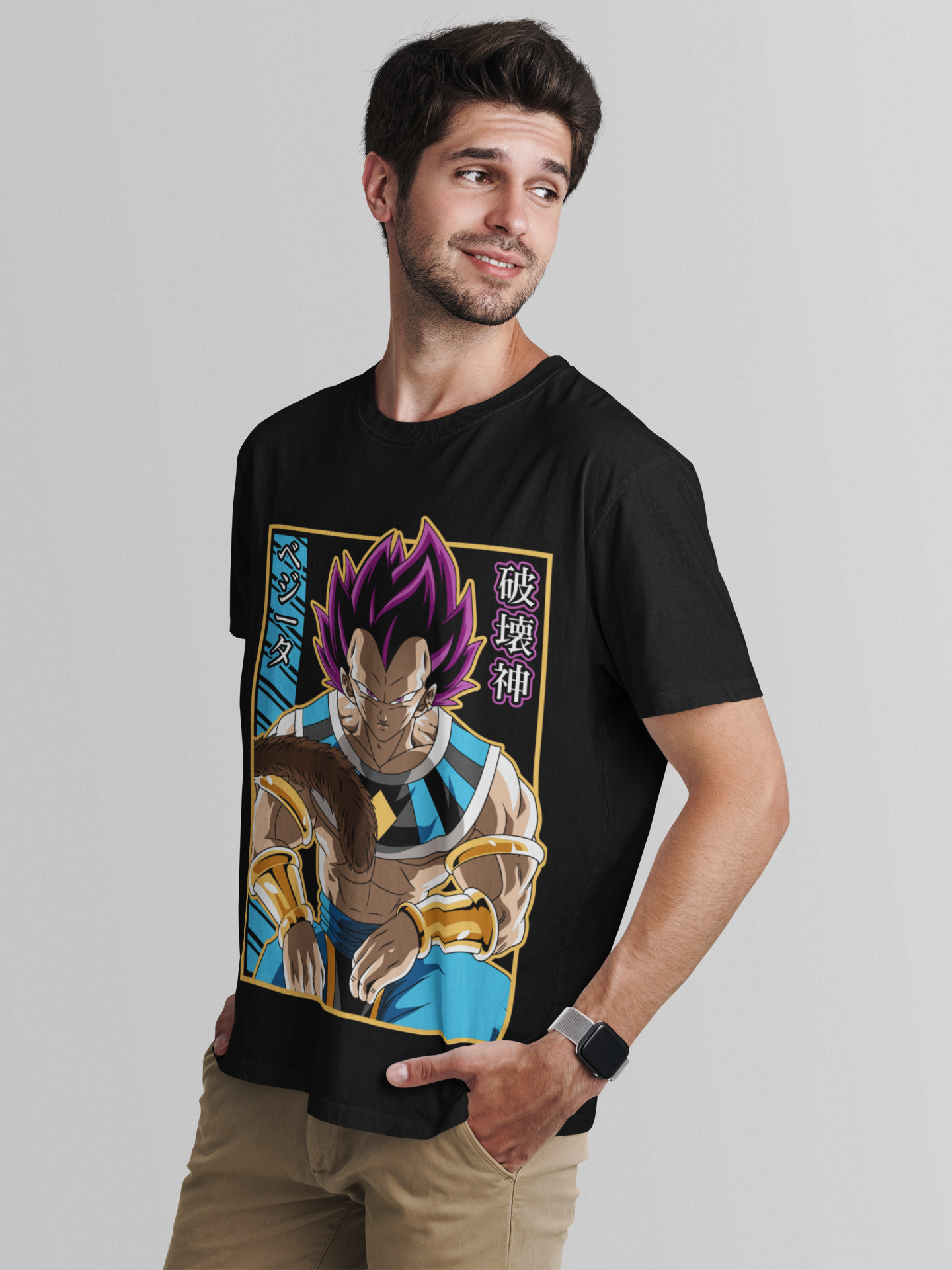 Vegeta D-2 Dragon Ball Z Unisex Regular fit Tshirt, Anime Graphic T-shirt, Black, Cotton, Anime Print