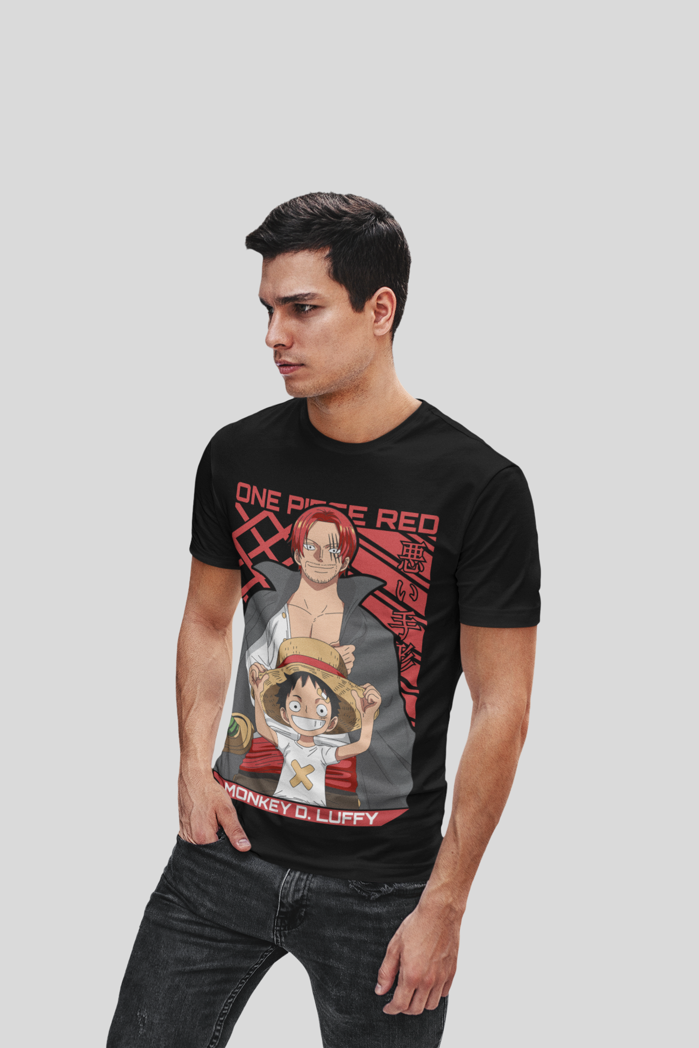 One Piece  Unisex Regular fit Tshirt, Anime Graphic T-shirt, Black, Cotton, Anime Print (OP-26)