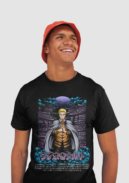Naruto (D-2) Unisex Regular fit Tshirt, Anime Graphic T-shirt, Black, Cotton, Anime Print
