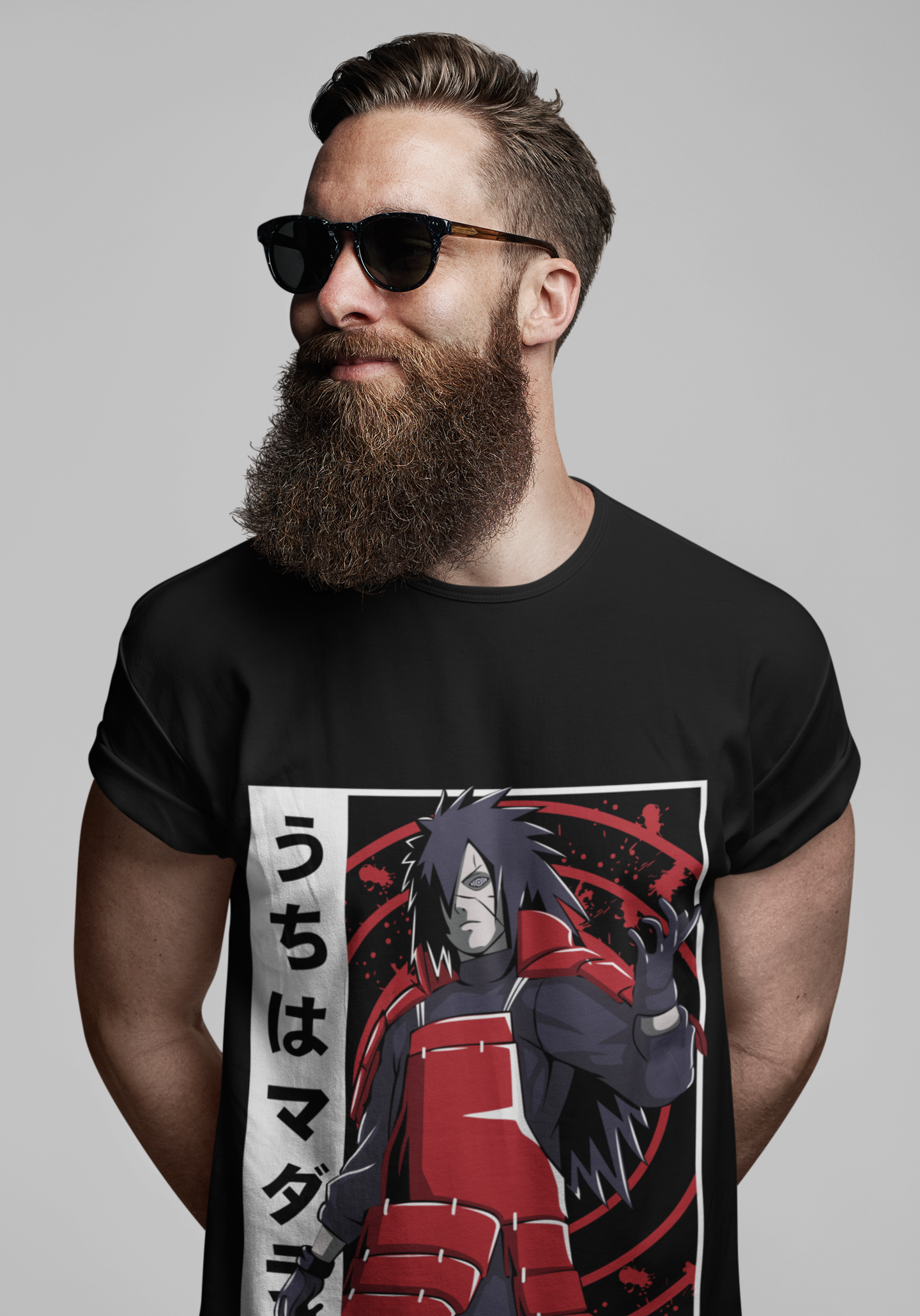 Madara Uchiha Naruto Unisex Regular fit Tshirt, Anime Graphic T-shirt, Black, Cotton, Anime Print