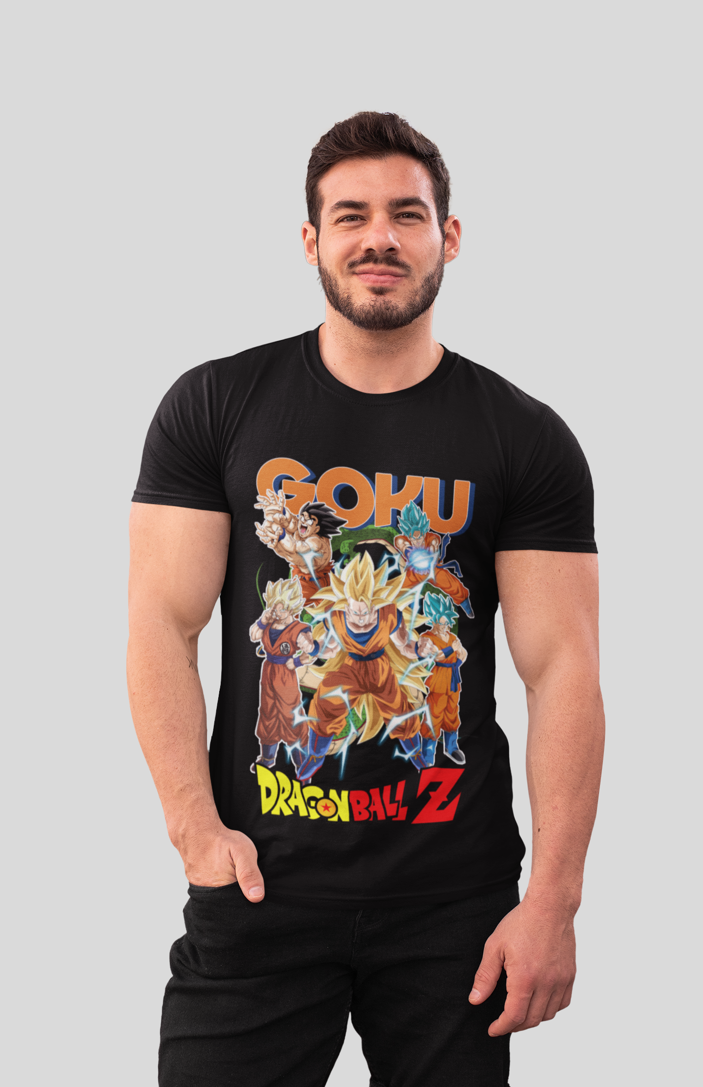 Goku Dragon Ball Z Unisex Regular fit Tshirt, Anime Graphic T-shirt, Black, Cotton, Anime Print