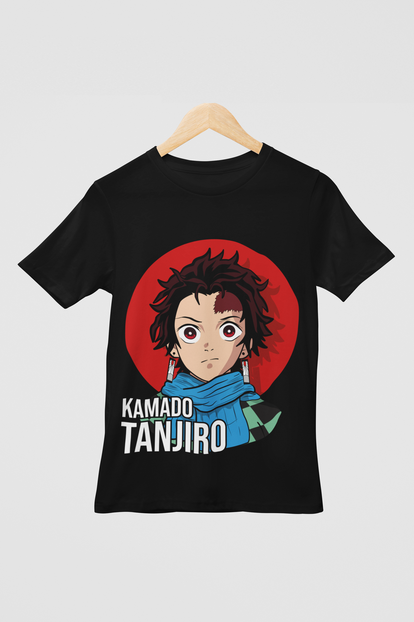 Tanjiro Kamado D-5 Demon Slayer Unisex Regular fit Tshirt, Anime Graphic T-shirt, Black, Cotton, Anime Print