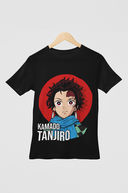 Tanjiro Kamado D-5 Demon Slayer Unisex Regular fit Tshirt, Anime Graphic T-shirt, Black, Cotton, Anime Print
