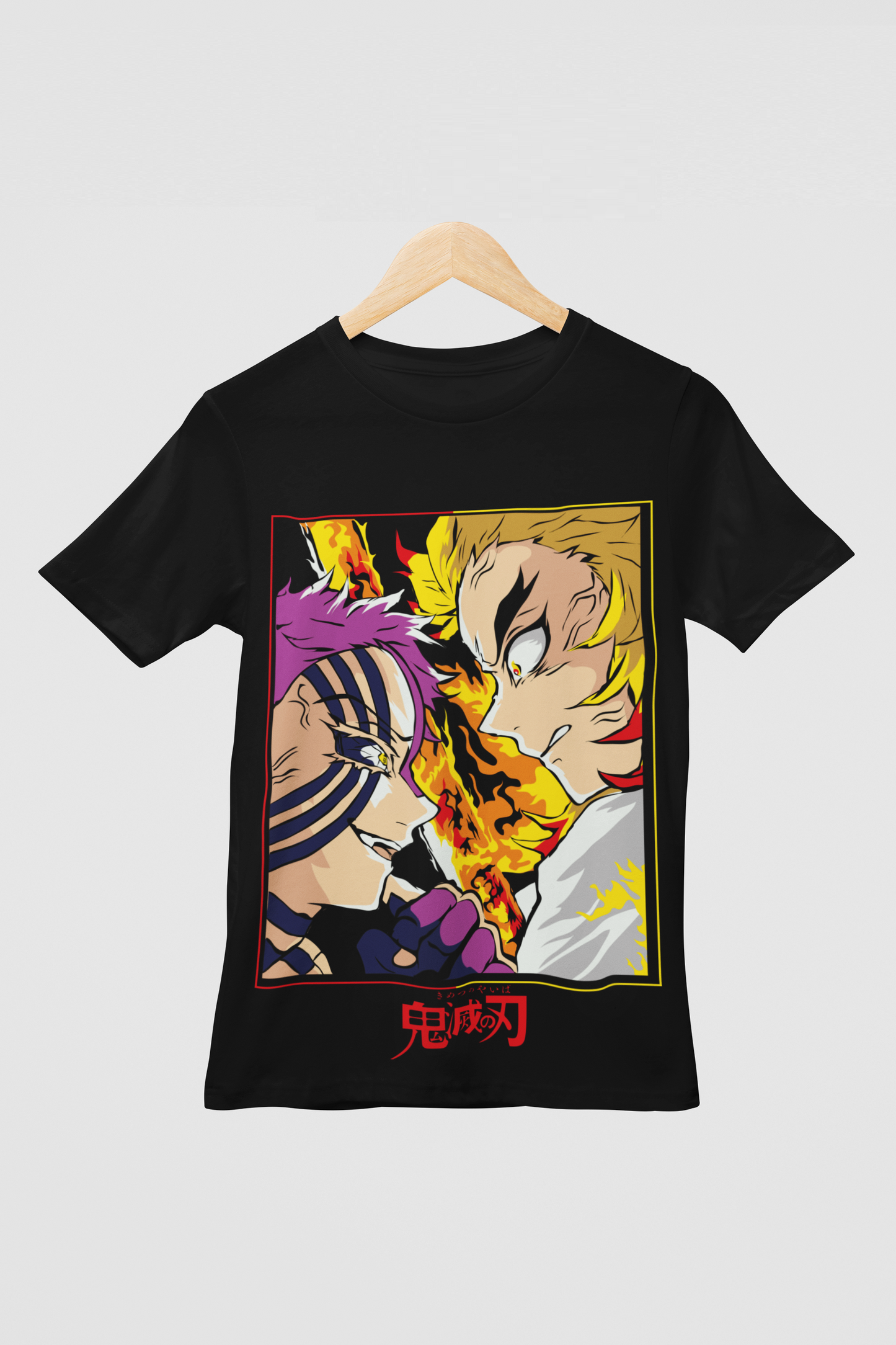 Demon Slayer Unisex Regular fit Tshirt, Anime Graphic T-shirt, Black, Cotton, Anime Print (D032)