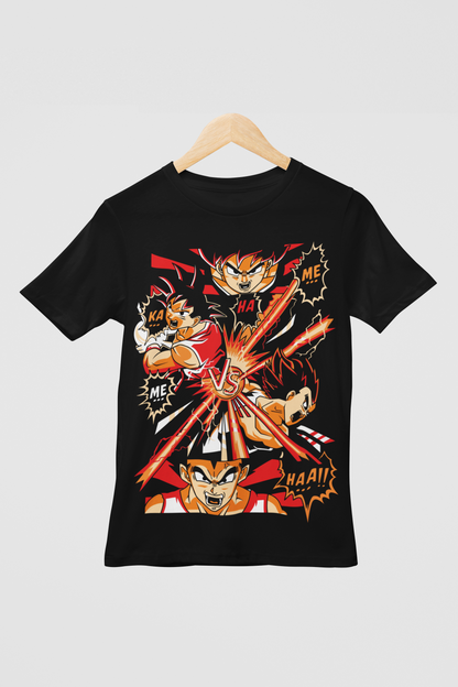 Kamehameha Dragon Ball Z Unisex Regular fit Tshirt, Anime Graphic T-shirt, Black, Cotton, Anime Print