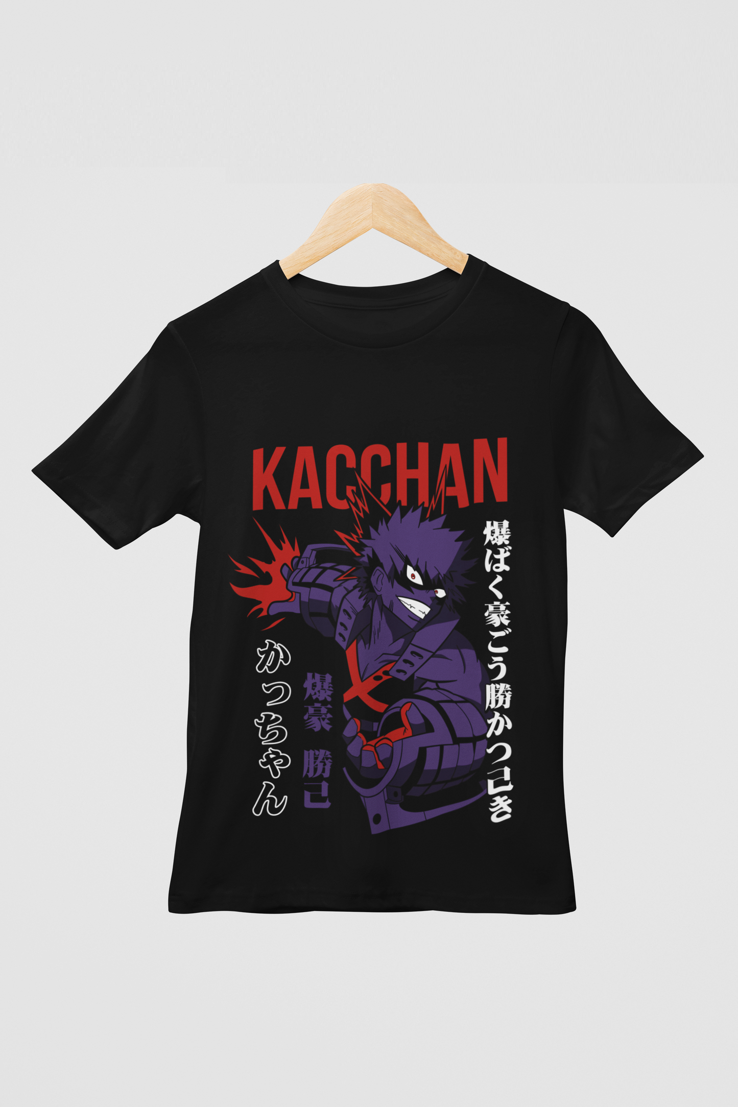 Katsuki Bakugo(D-3) My Hero Academia Unisex Regular fit Tshirt, Anime Graphic T-shirt, Black, Cotton, Anime Print