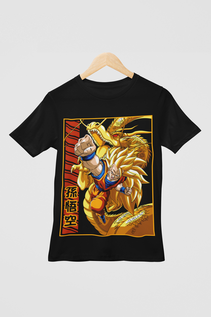 Goku D-2 Dragon Ball Z Unisex Regular fit Tshirt, Anime Graphic T-shirt, Black, Cotton, Anime Print