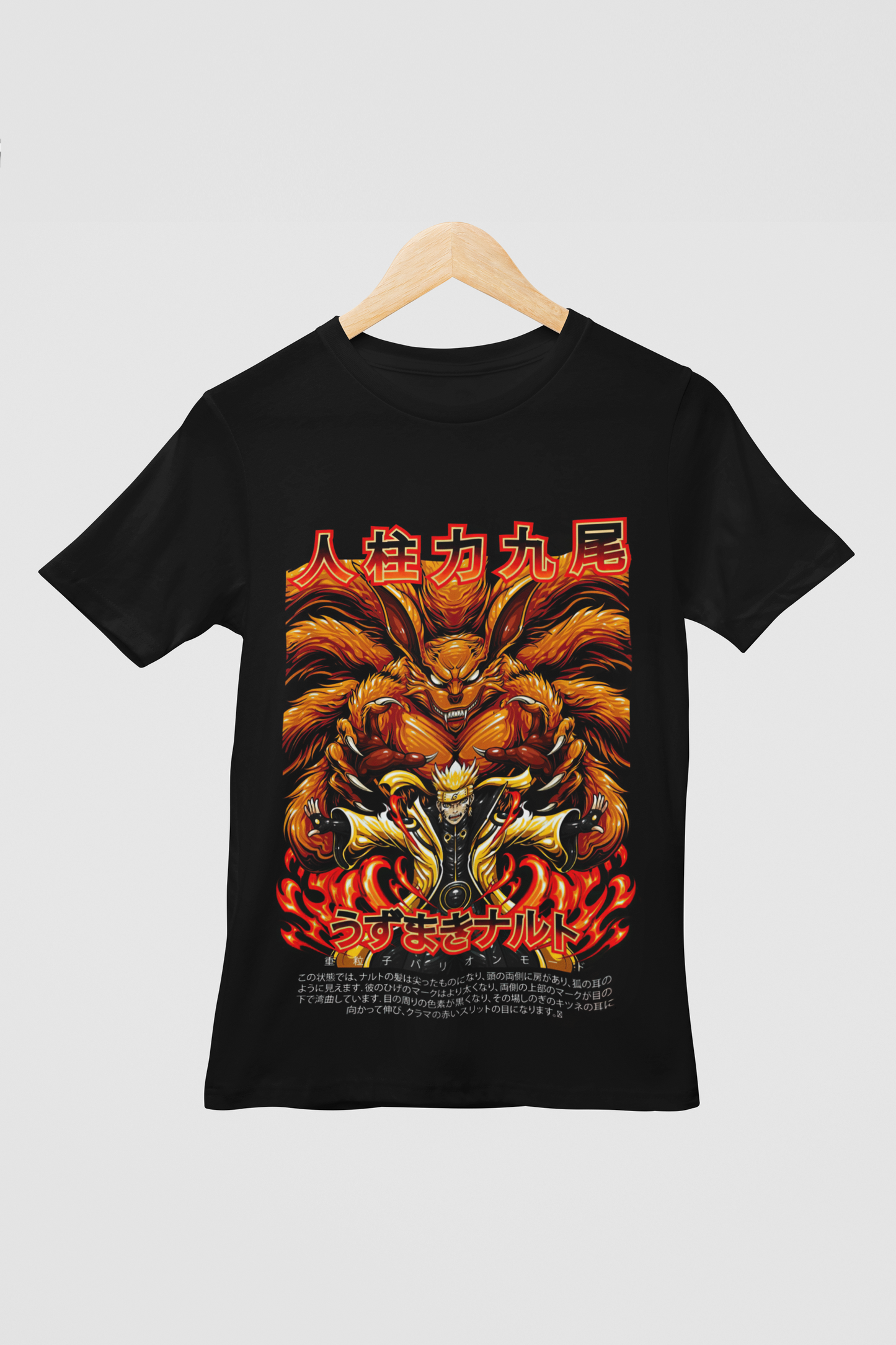 Naruto Unisex Regular fit Tshirt, Anime Graphic T-shirt, Black, Cotton, Anime Print
