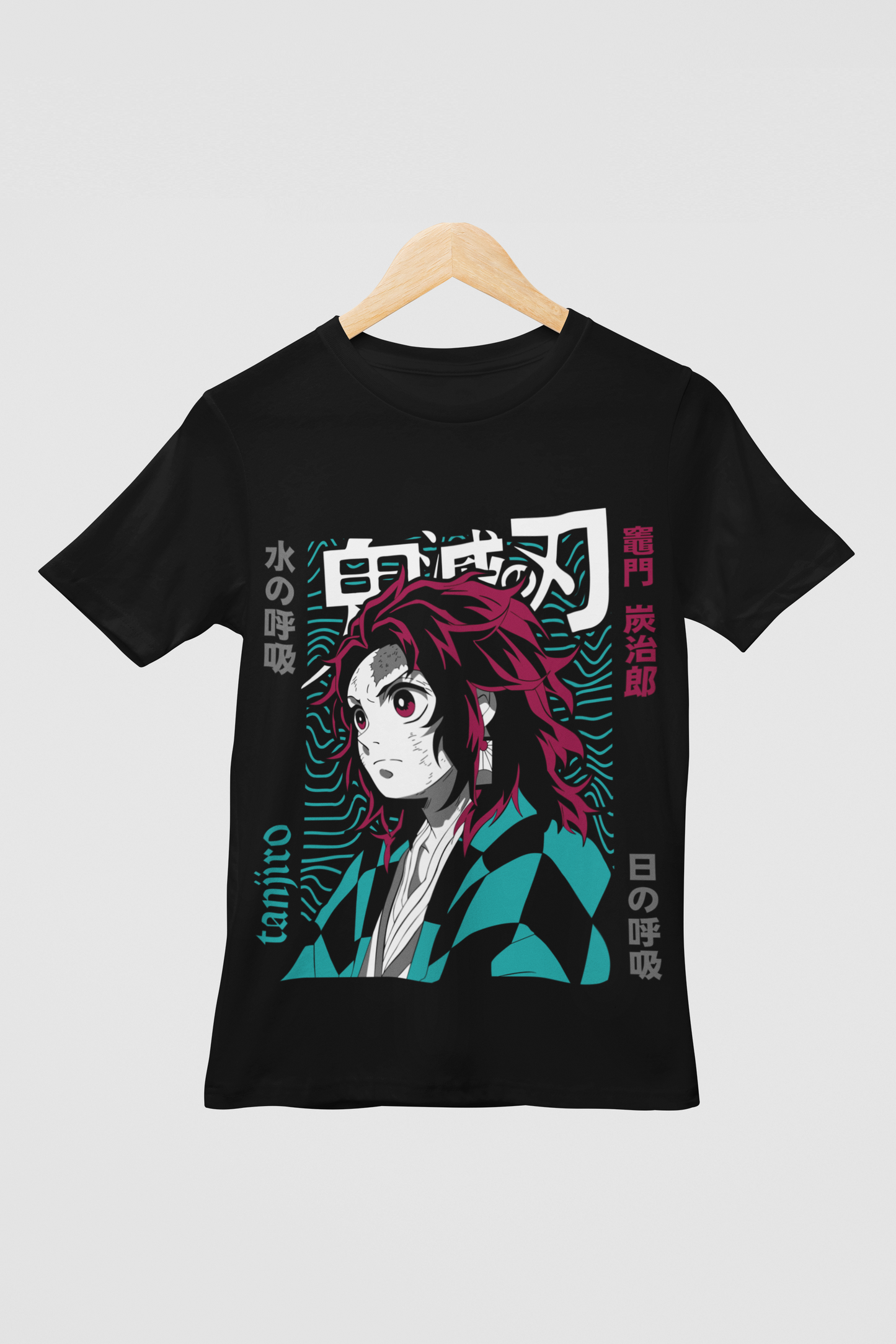 Tanjiro Demon Slayer Unisex Regular fit T-shirt, Anime Graphic T-shirt, Black, Cotton, Anime Print