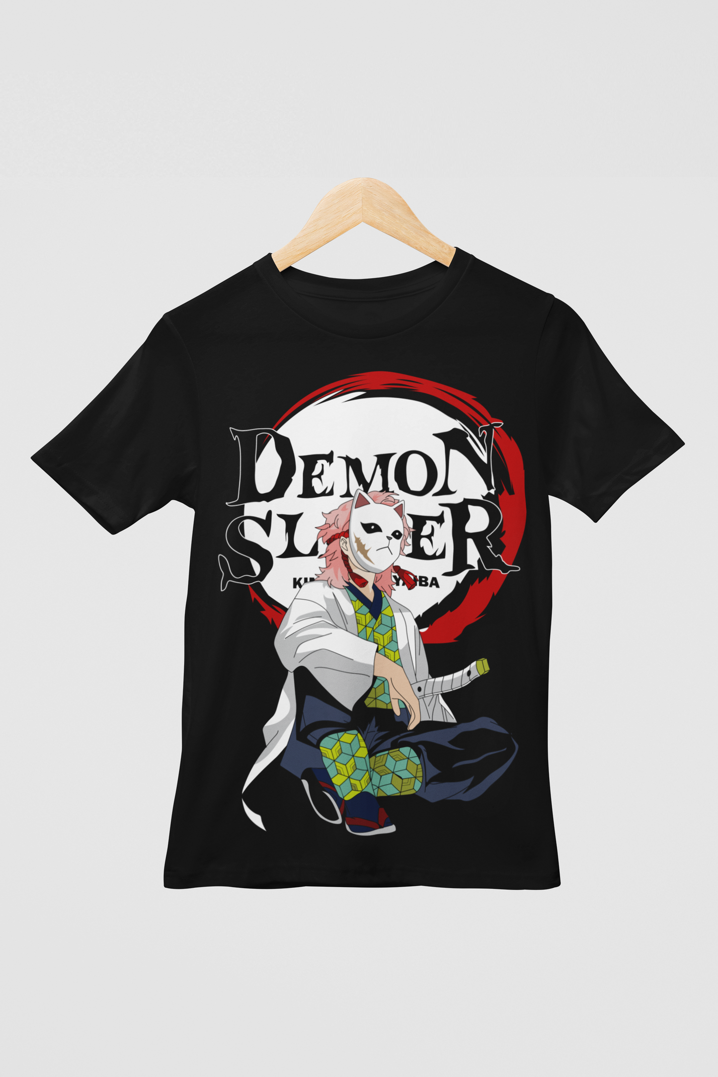 Demon Slayer Unisex Regular fit Tshirt, Anime Graphic T-shirt, Black, Cotton, Anime Print (D042)