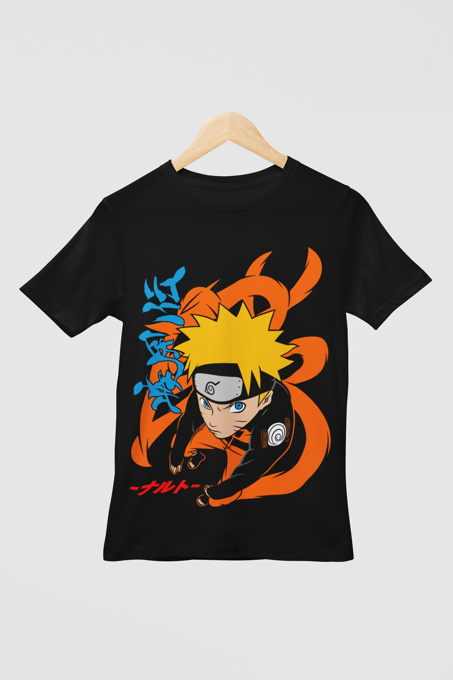 Naruto (D-5) Unisex Regular fit Tshirt, Anime Graphic T-shirt, Black, Cotton, Anime Print