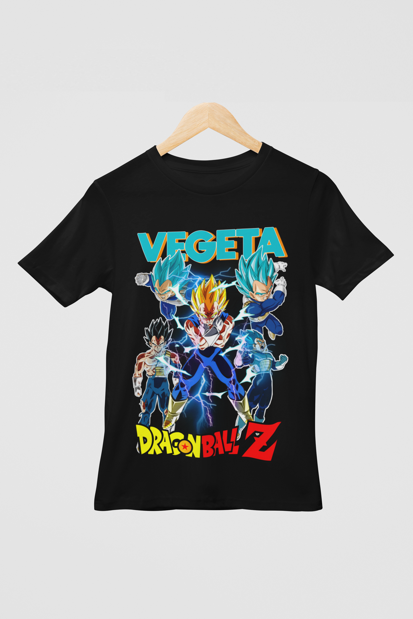 Vegeta Dragon Ball Z Unisex Regular fit Tshirt, Anime Graphic T-shirt, Black, Cotton, Anime Print