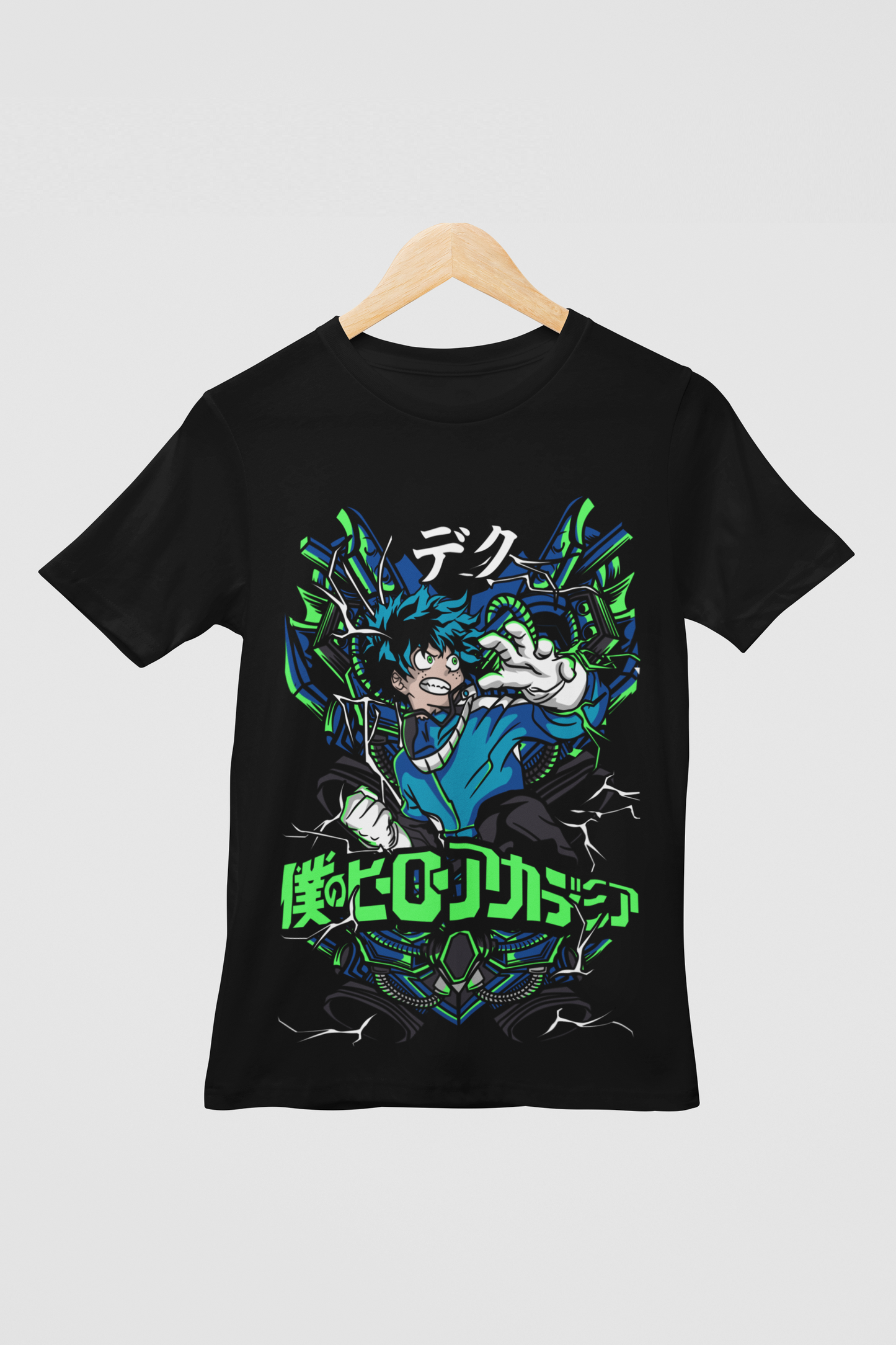 My Hero Academia Unisex Regular fit Tshirt, Anime Graphic T-shirt, Black, Cotton, Anime Print (MHA-62)