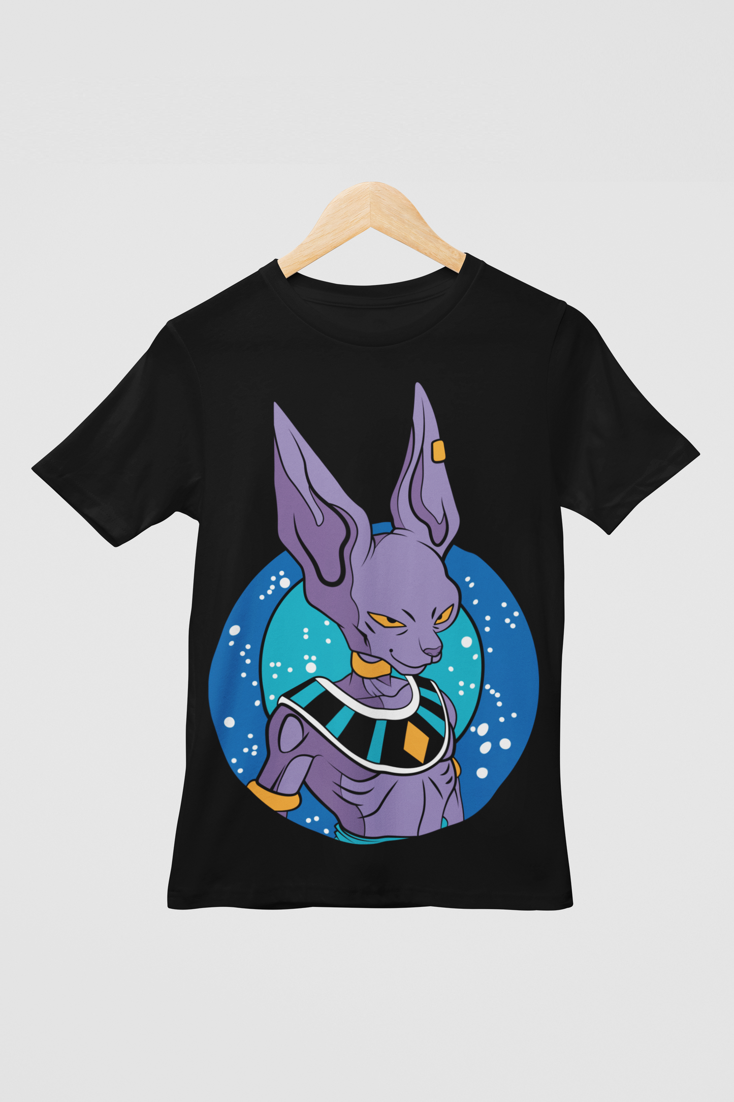 Beerus Dragon Ball Z Unisex Regular fit Tshirt, Anime Graphic T-shirt, Black, Cotton, Anime Print