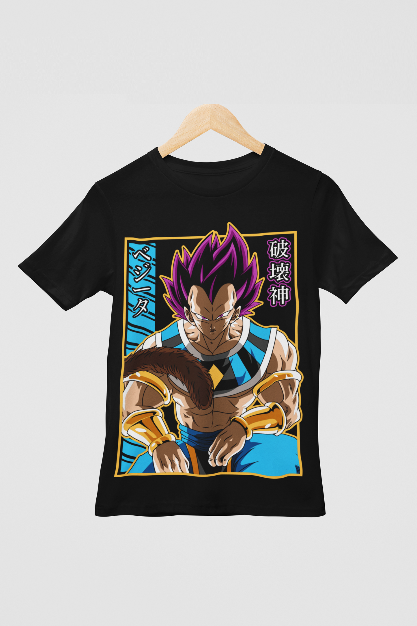 Vegeta D-2 Dragon Ball Z Unisex Regular fit Tshirt, Anime Graphic T-shirt, Black, Cotton, Anime Print