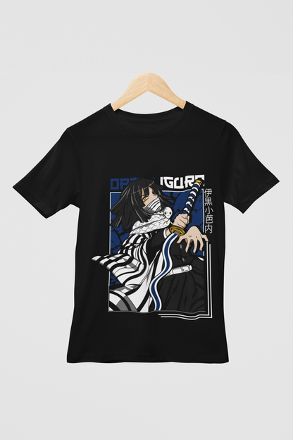 Obanai Iguro Demon Slayer Unisex Regular fit Tshirt, Anime Graphic T-shirt, Black, Cotton, Anime Print