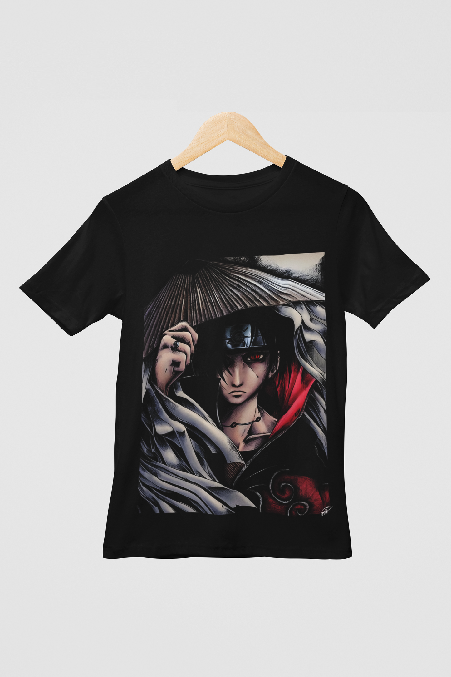 Itachi Uchiha Naruto Unisex Regular fit Tshirt, Anime Graphic T-shirt, Black, Cotton, Anime Print