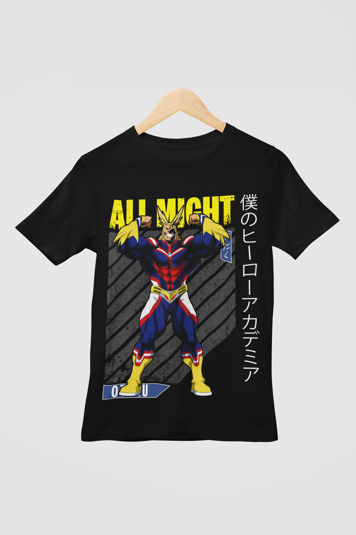 All Might My Hero Academia Unisex Regular fit Tshirt, Anime Graphic T-shirt, Black, Cotton, Anime Print