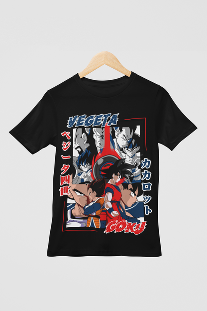 Dragon Ball Z Unisex Regular fit Tshirt, Anime Graphic T-shirt, Black, Cotton, Anime Print (DZ-44)