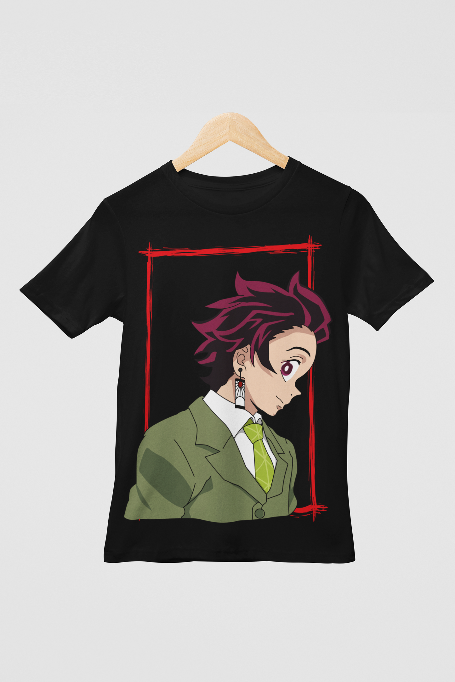 Tanjiro Kamado D-4 Demon Slayer Unisex Regular fit Tshirt, Anime Graphic T-shirt, Black, Cotton, Anime Print