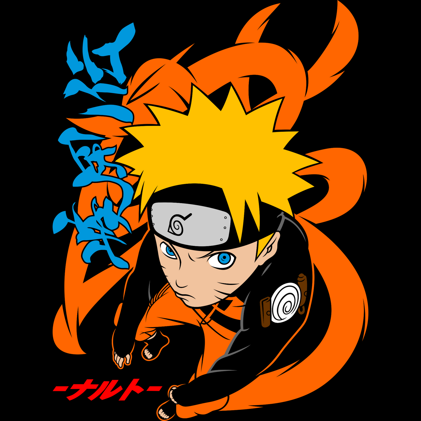 Naruto (D-5) Unisex Regular fit Tshirt, Anime Graphic T-shirt, Black, Cotton, Anime Print