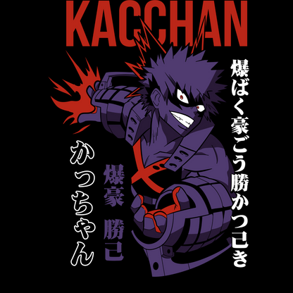 Katsuki Bakugo(D-3) My Hero Academia Unisex Regular fit Tshirt, Anime Graphic T-shirt, Black, Cotton, Anime Print