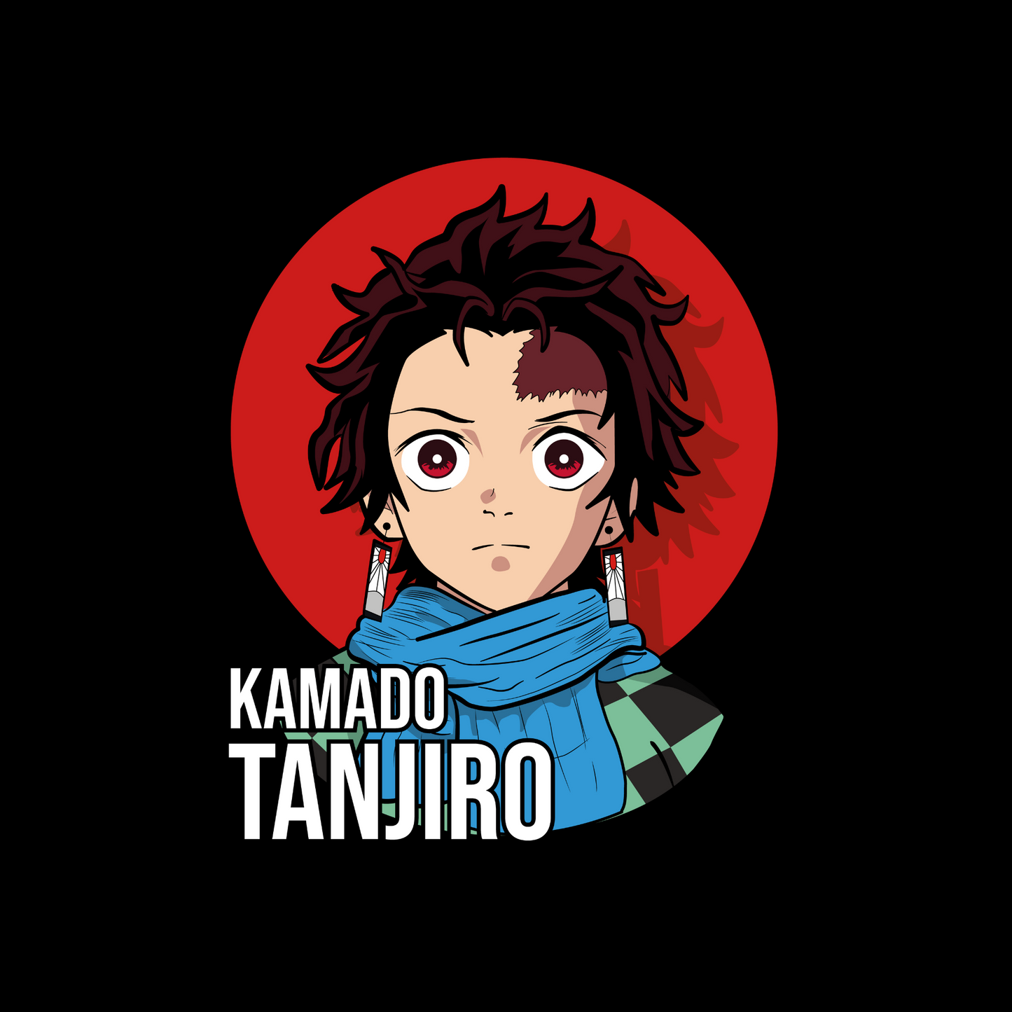 Tanjiro Kamado D-5 Demon Slayer Unisex Regular fit Tshirt, Anime Graphic T-shirt, Black, Cotton, Anime Print