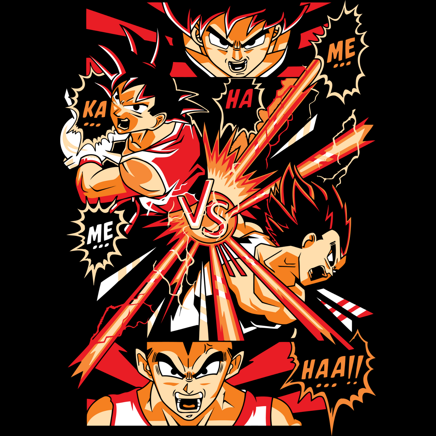 Kamehameha Dragon Ball Z Unisex Regular fit Tshirt, Anime Graphic T-shirt, Black, Cotton, Anime Print