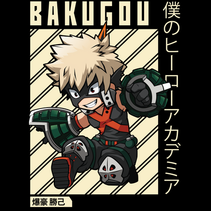 Katsuki Bakugo (D-2) My Hero Academia Unisex Regular fit Tshirt, Anime Graphic T-shirt, Black, Cotton, Anime Print