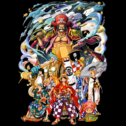 One Piece  Unisex Regular fit Tshirt, Anime Graphic T-shirt, Black, Cotton, Anime Print (OP-12)