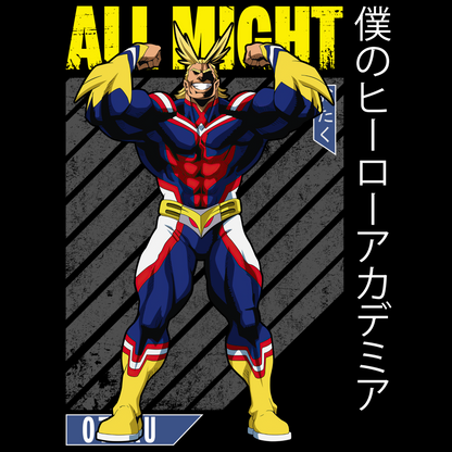 All Might My Hero Academia Unisex Regular fit Tshirt, Anime Graphic T-shirt, Black, Cotton, Anime Print
