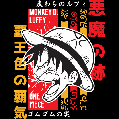 Luffy (D-5)One Piece  Unisex Regular fit Tshirt, Anime Graphic T-shirt, Black, Cotton, Anime Print )