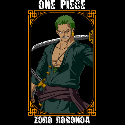 Roronoa Zoro One Piece  Unisex Regular fit Tshirt, Anime Graphic T-shirt, Black, Cotton, Anime Print