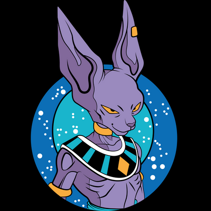 Beerus Dragon Ball Z Unisex Regular fit Tshirt, Anime Graphic T-shirt, Black, Cotton, Anime Print