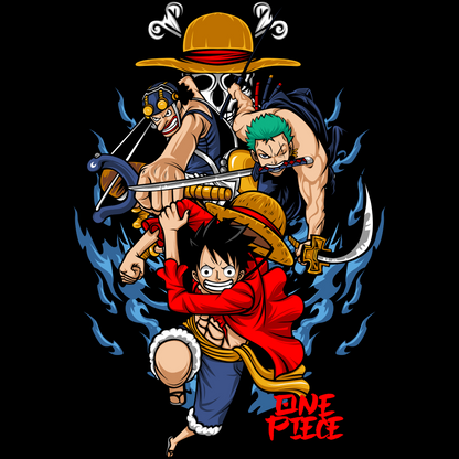 One Piece  Unisex Regular fit Tshirt, Anime Graphic T-shirt, Black, Cotton, Anime Print (OP-85)