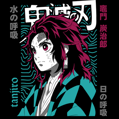 Tanjiro Demon Slayer Unisex Regular fit T-shirt, Anime Graphic T-shirt, Black, Cotton, Anime Print