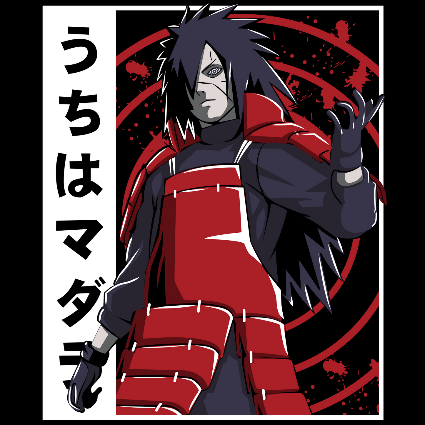 Madara Uchiha Naruto Unisex Regular fit Tshirt, Anime Graphic T-shirt, Black, Cotton, Anime Print