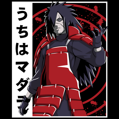 Madara Uchiha Naruto Unisex Regular fit Tshirt, Anime Graphic T-shirt, Black, Cotton, Anime Print