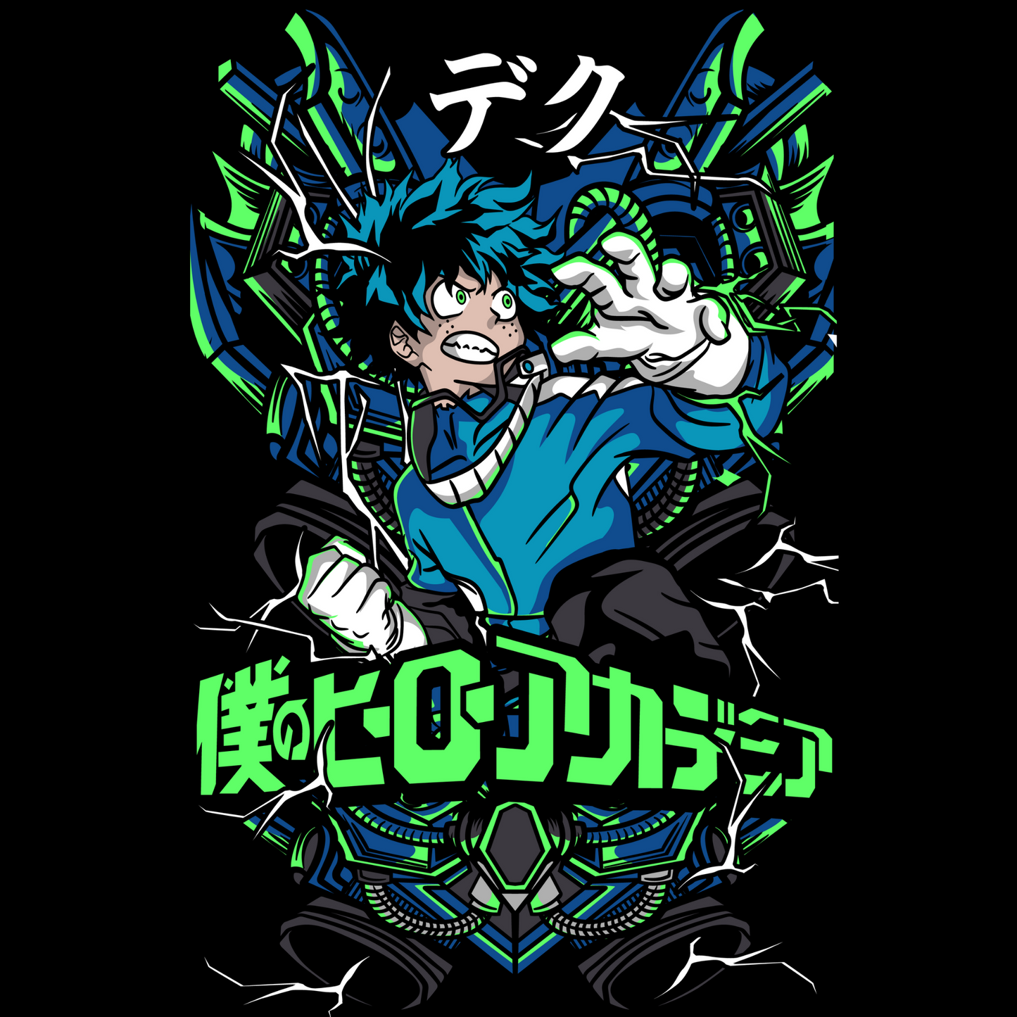 My Hero Academia Unisex Regular fit Tshirt, Anime Graphic T-shirt, Black, Cotton, Anime Print (MHA-62)