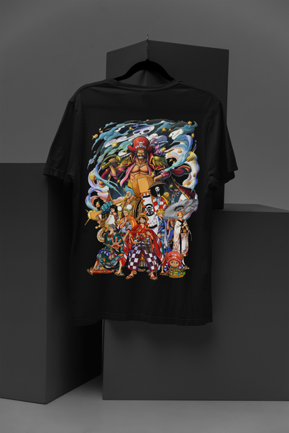 One Piece  Unisex Regular fit Tshirt, Anime Graphic T-shirt, Black, Cotton, Anime Print (OP-12)