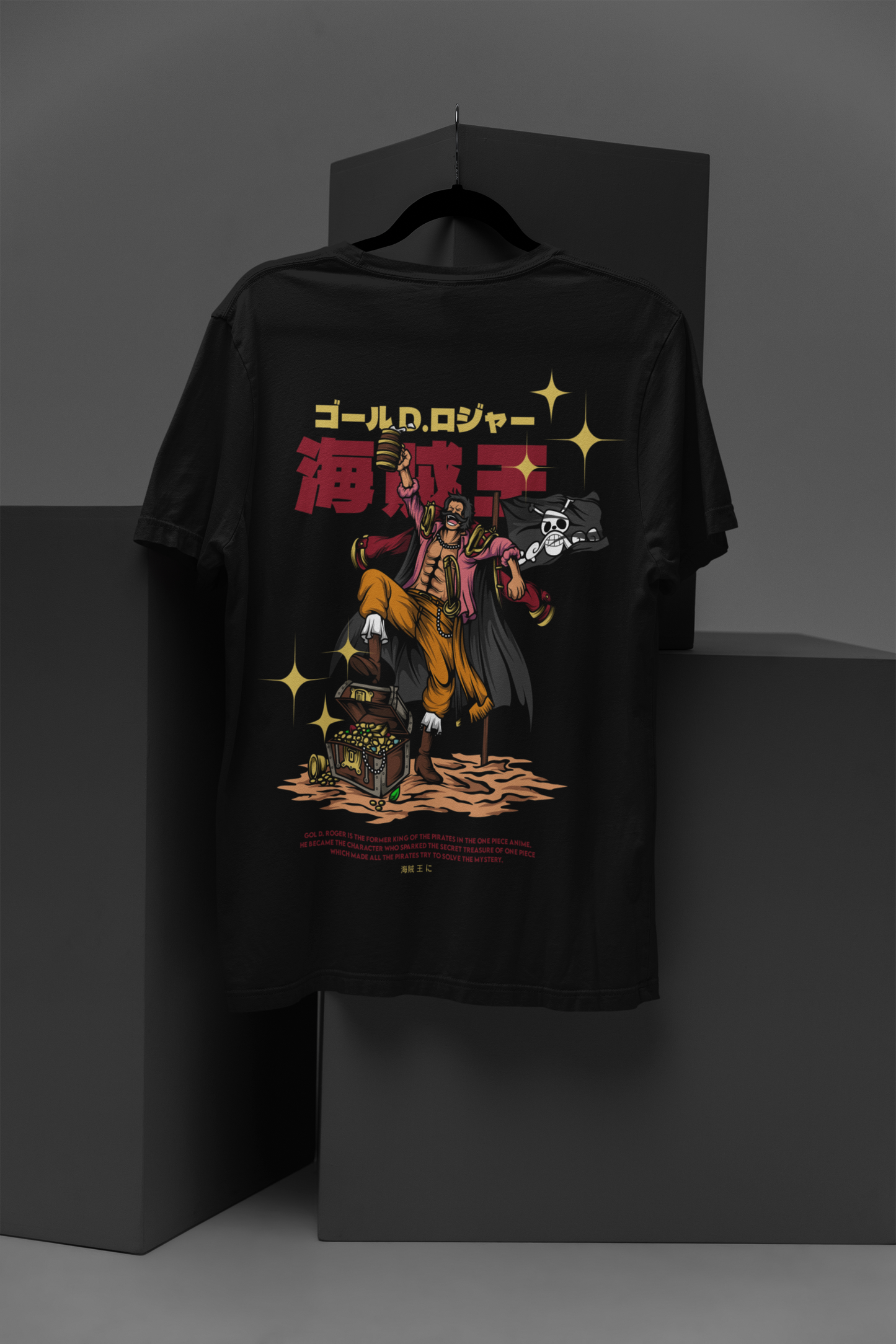 Gol D. Roger One Piece Unisex Regular fit Tshirt, Anime Graphic T-shirt, Black, Cotton, Anime Print
